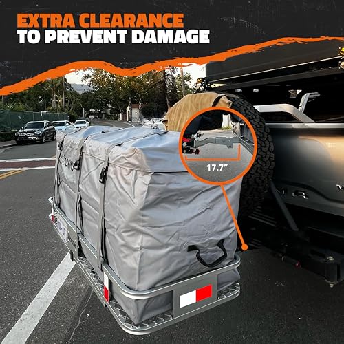 Mockins 60"x20"x6" Folding Trailer Hitch Cargo Carrier with Waterproof Bag R842