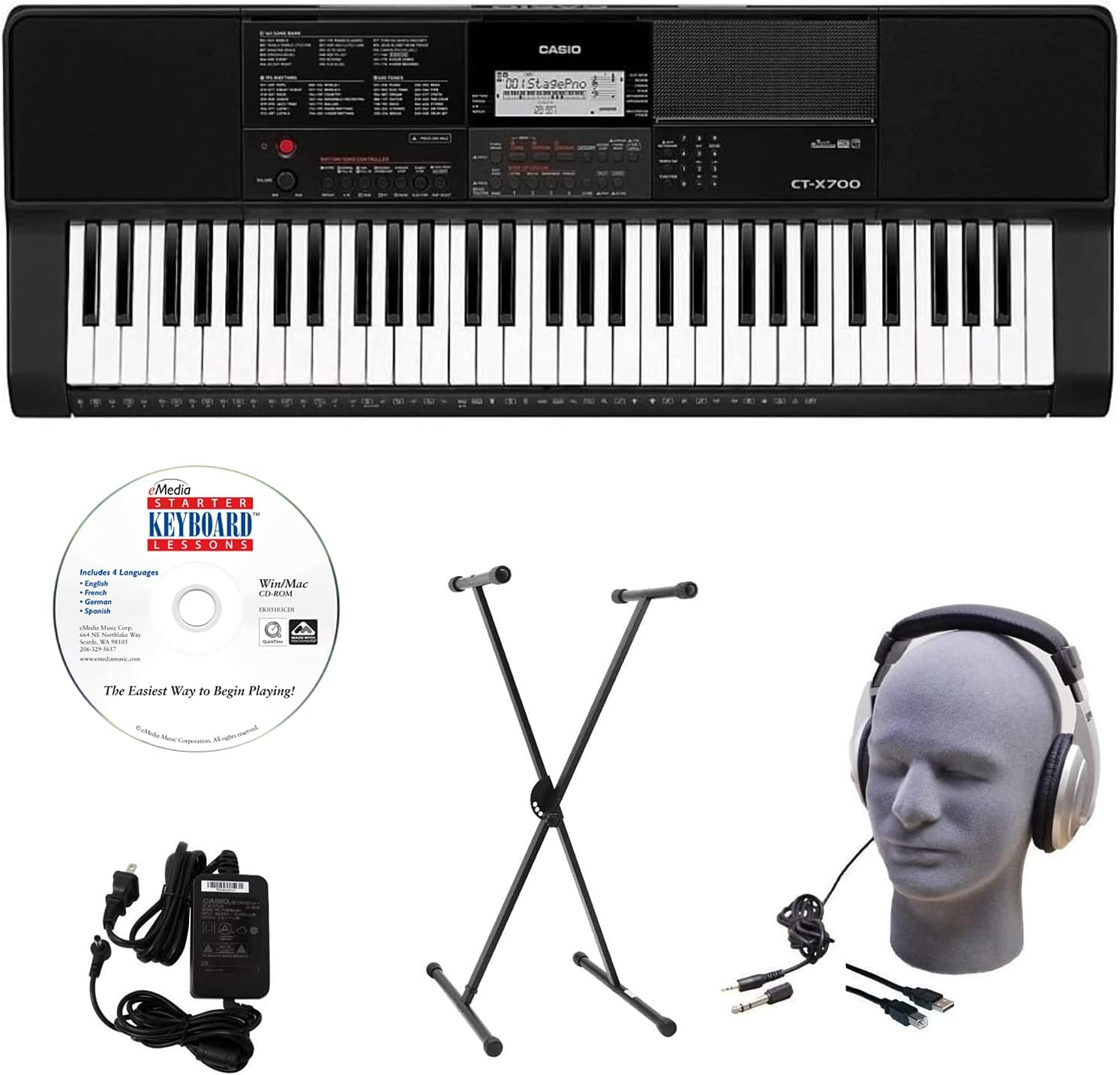 Casio CT-X700 Keyboard Pack with Adjustable Bench Y598318