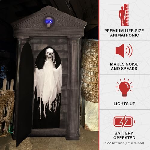 Haunted Hill Farm Soul Sucker Demon Reaper with Child by Tekky, Motion-Activated Halloween Animatronic Q202293