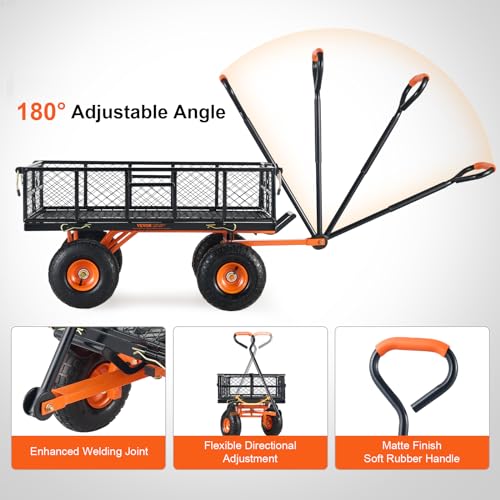 VEVOR 400lbs Steel Garden Dump Cart with Removable Sides Z97756