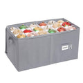 Christmas Ornament Storage Container with Dividers -Box Stores Up to 54-4" Ornaments, Zippered, Convenient, Adjustable, Heavy Duty 600D, Large Organizer Bin to Protect and Store Holiday Décor (Grey)