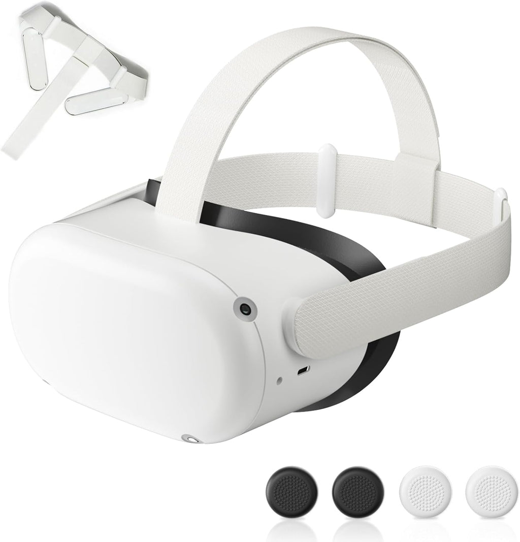 Head Strap for Oculus Quest 2 Headset,OLCLSS Original Replacement Head Strap for Meta Quest 2 Headset,with 2 Pair Thumb Grip Caps,Original Head Strap,Oculus Quest 2 Head Strap