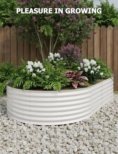 4x2x2Ft Oval Galvanized Steel Raised Garden Bed - Outdoor Metal Planter Box for Vegetables, Flowers, Herbs L43315